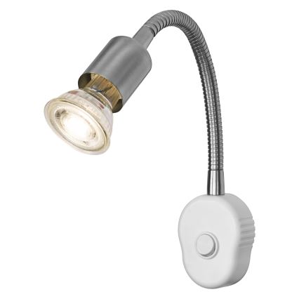 Osram - Flexibele wandlamp PLUG TUBE FLEX 1xGU10/5W/230V mat chroom/wit