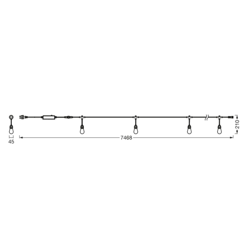 Osram - Guirlande lumineuse d'extérieur LED RGB dimmable SMART+ STRING 12xLED/230V 7,47m IP44 Wi-Fi
