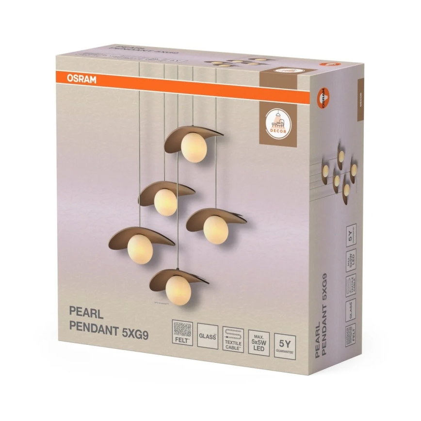 Osram - Hanglamp aan kabel DECOR PEARL 5xG9/5W/230V beige