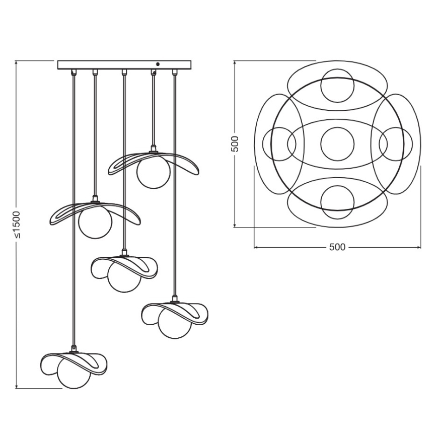 Osram - Hanglamp aan kabel DECOR PEARL 5xG9/5W/230V beige