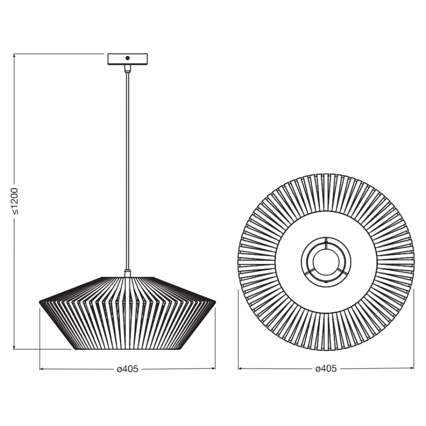 Osram - Hanglamp aan kabel DECOR STRIPES 1xE27/10W/230V Ø 40,5 cm beige