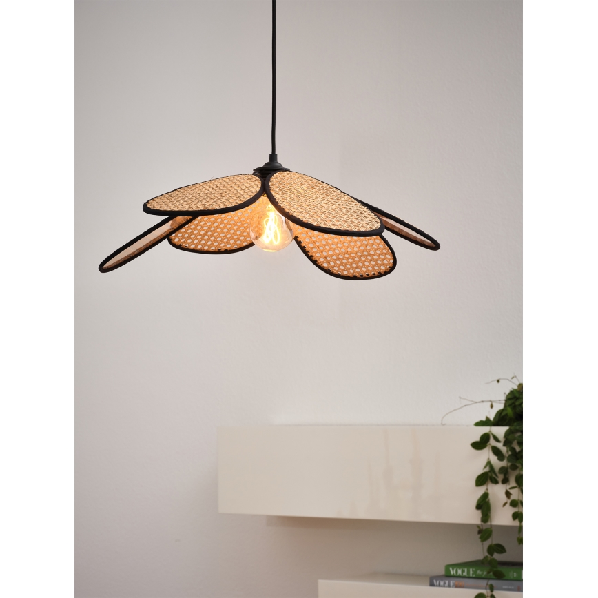 Osram - Hanglamp aan snoer DECOR RATTAN 1xE27/15W/230V Ø 58 cm beige/zwart