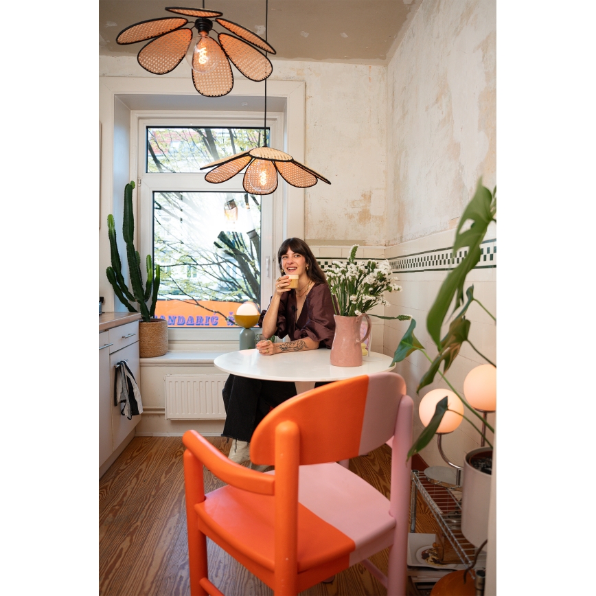 Osram - Hanglamp aan snoer DECOR RATTAN 1xE27/15W/230V Ø 58 cm beige/zwart