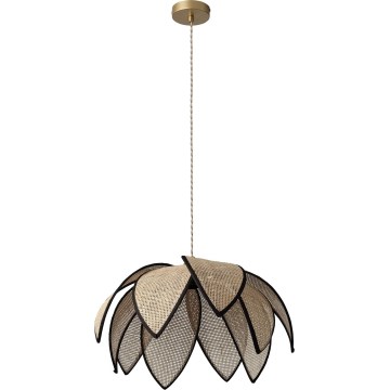 Osram - Hanglamp met snoer DECOR ROTAN 1xE27/15W/230V Ø 48 cm beige/zwart