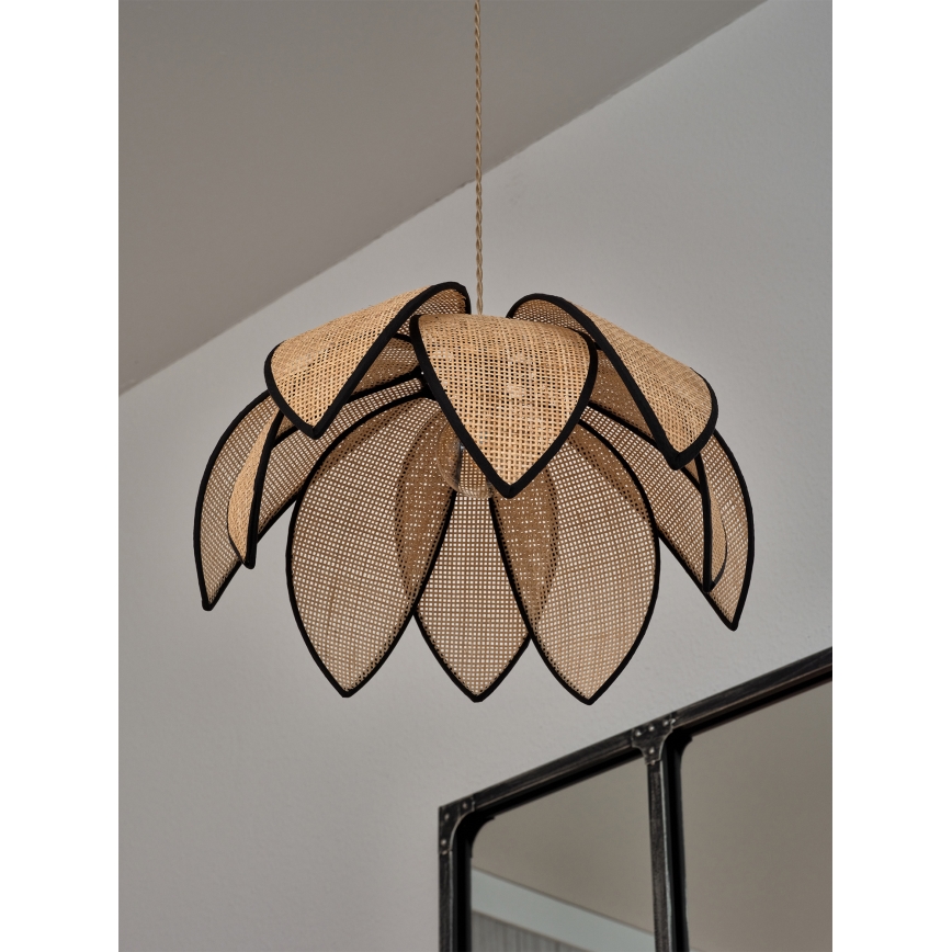 Osram - Hanglamp met snoer DECOR ROTAN 1xE27/15W/230V Ø 48 cm beige/zwart