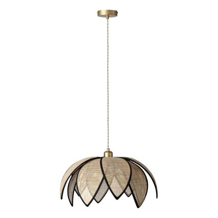 Osram - Hanglamp met snoer DECOR ROTAN 1xE27/15W/230V Ø 48 cm beige/zwart