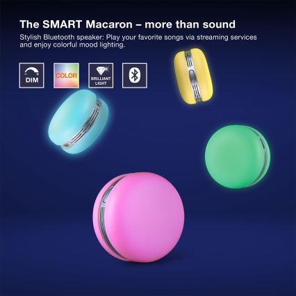 Osram - Haut-parleur LED RVB dimmable SMART+ MACARON LED/1,75W/3,7V 450 mAh bleu