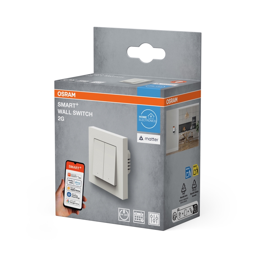 Osram - Interrupteur à 2 boutons SMART+ MATTER 230 V Wi‑Fi