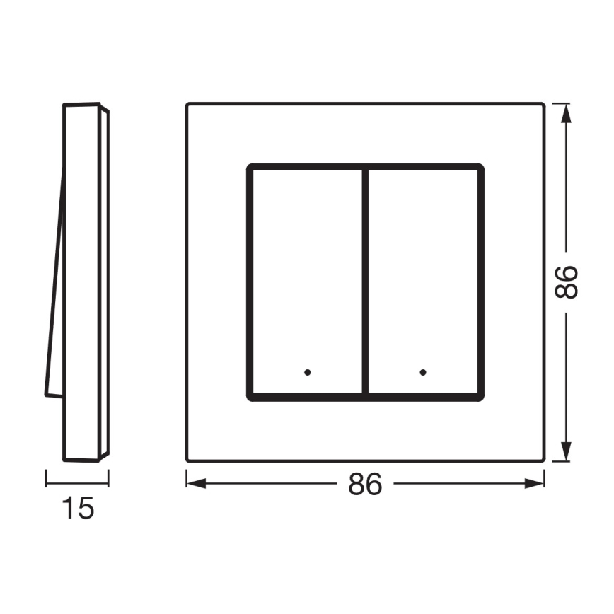Osram - Interrupteur sans fil SMART+ à 2 boutons 5V Wi-Fi