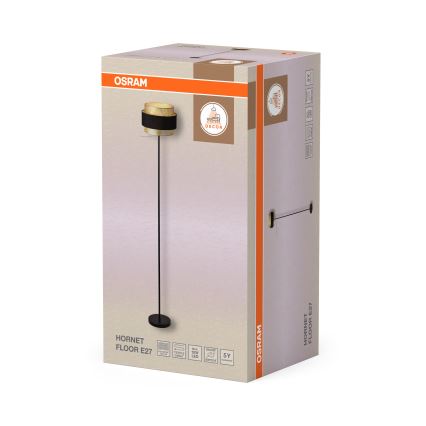 Osram - Lampadaire DECOR HORNET 1xE27/10W/230V noir/doré