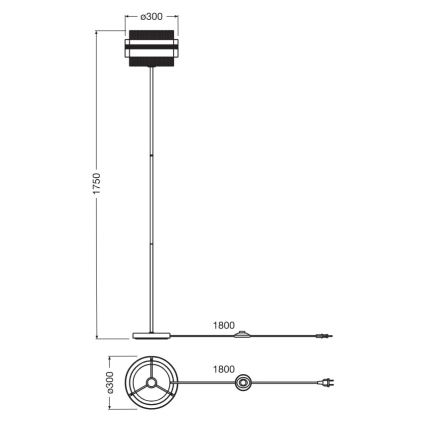 Osram - Lampadaire DECOR HORNET 1xE27/10W/230V noir/doré
