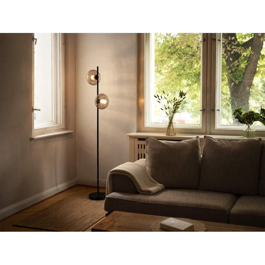 Osram - Lampadaire DECOR SMOKE 2xE14/12W/230V noir/gris fumé