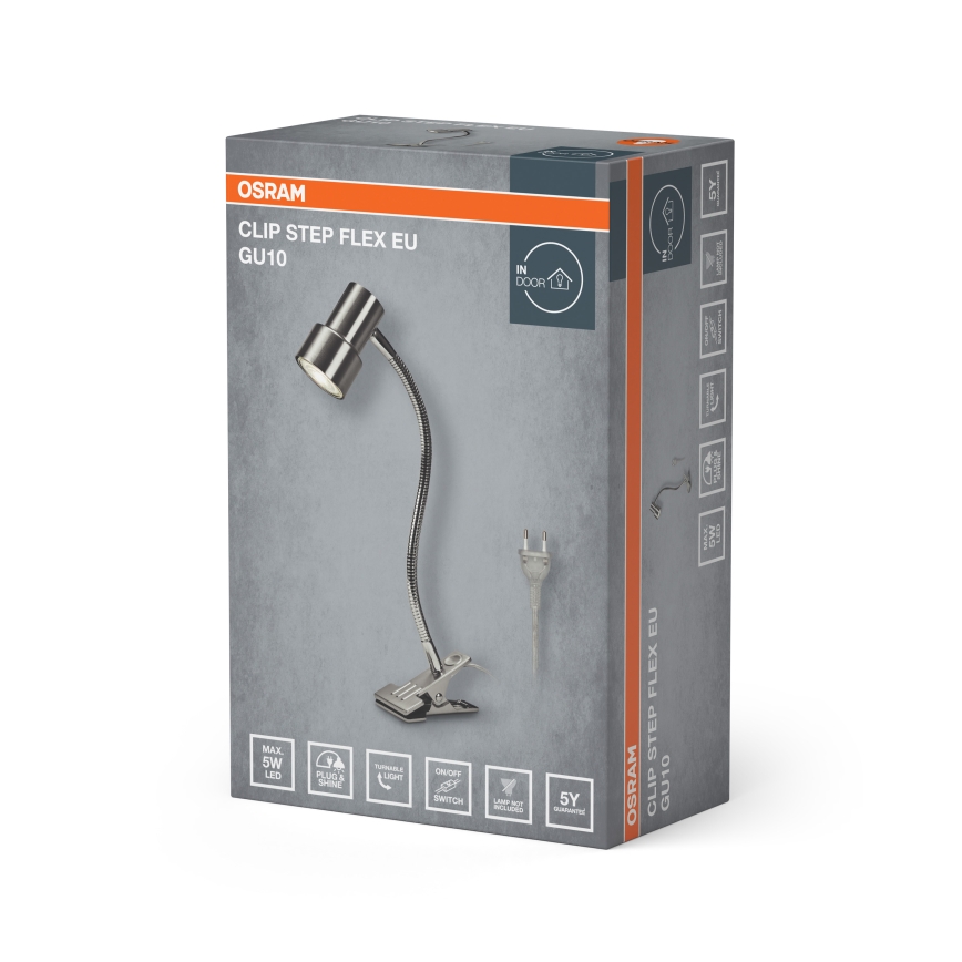 Osram - Lampe à pince CLIP STEP FLEX 1xGU10/5W/230V chrome mat