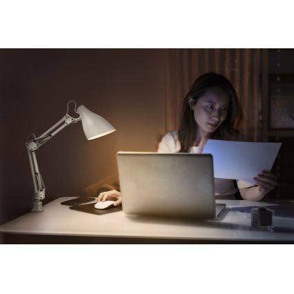 Osram - Lampe de bureau à pince DESK LINE 1xE27/11W/230V blanche