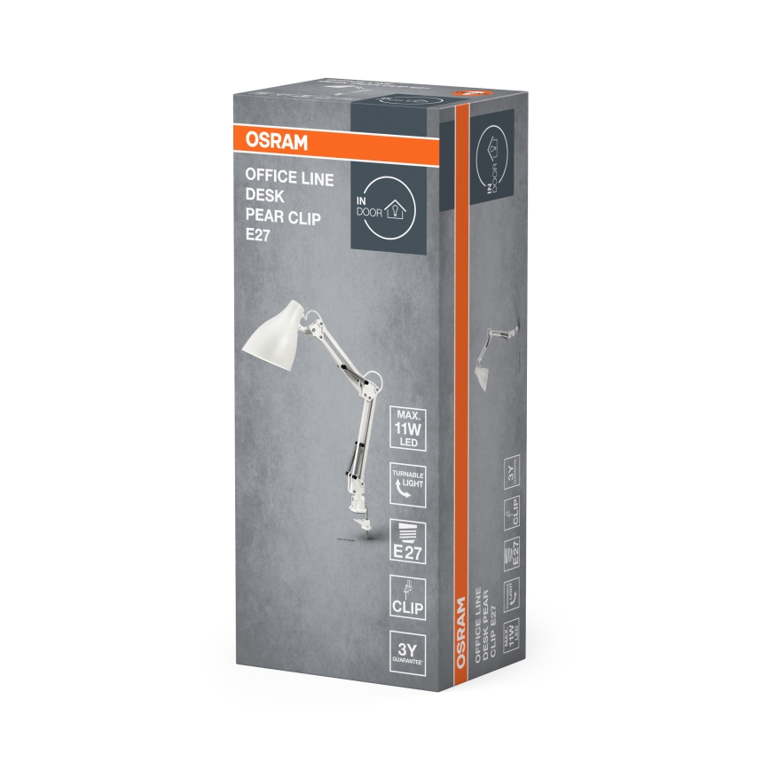 Osram - Lampe de bureau à pince DESK LINE 1xE27/11W/230V blanche