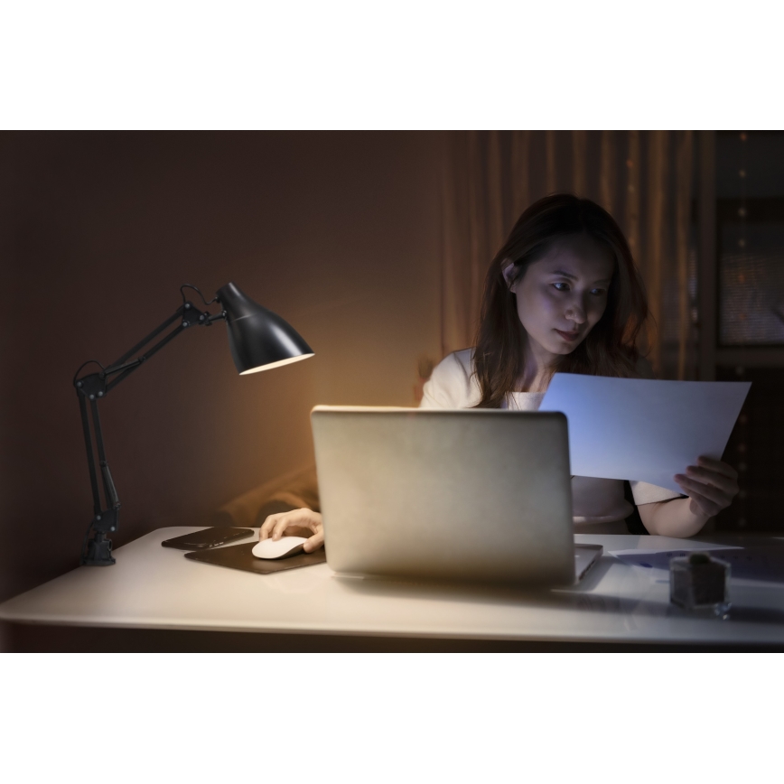 Osram - Lampe de bureau à pince DESK LINE 1xE27/11W/230V noire
