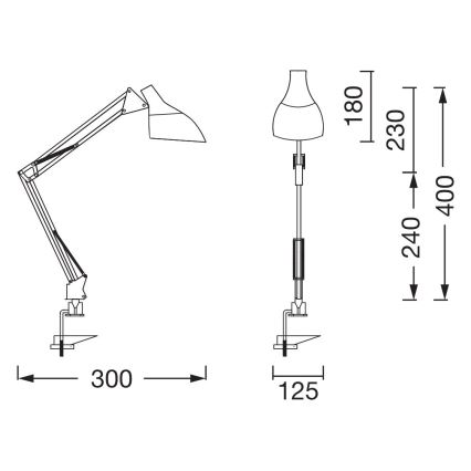 Osram - Lampe de bureau à pince DESK LINE 1xE27/11W/230V noire
