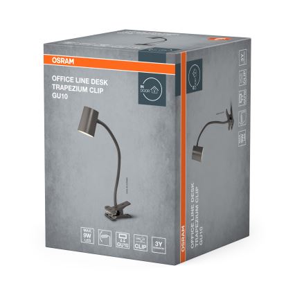 Osram - Lampe de bureau à pince DESK LINE 1xGU10/9W/230V gris