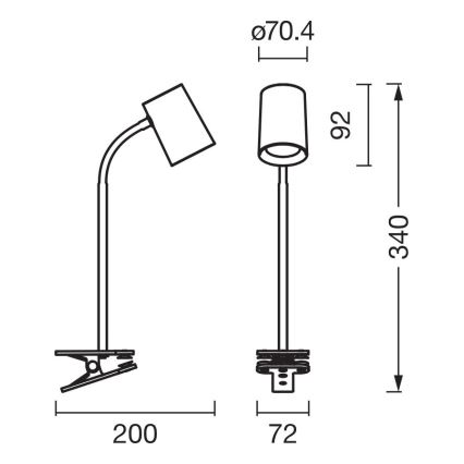 Osram - Lampe de bureau à pince DESK LINE 1xGU10/9W/230V gris