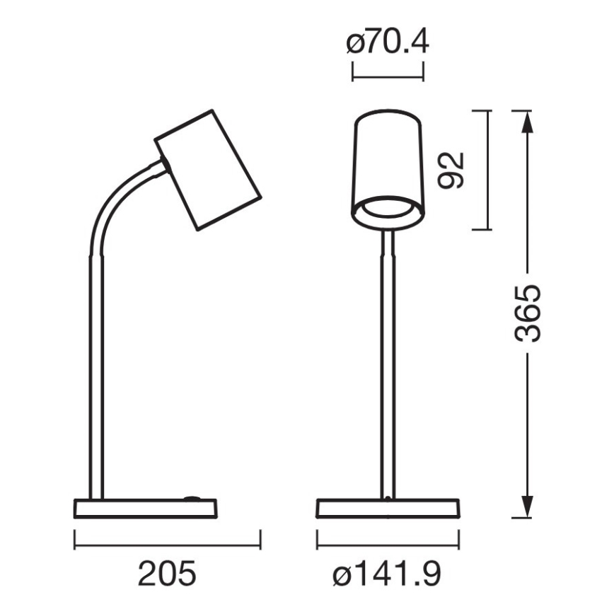 Osram - Lampe de bureau DESK LINE 1xGU10/9W/230V noire