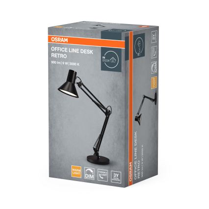 Osram - Lampe de bureau LED dimmable OFFICE LINE LED/9W/230V 3000K noire
