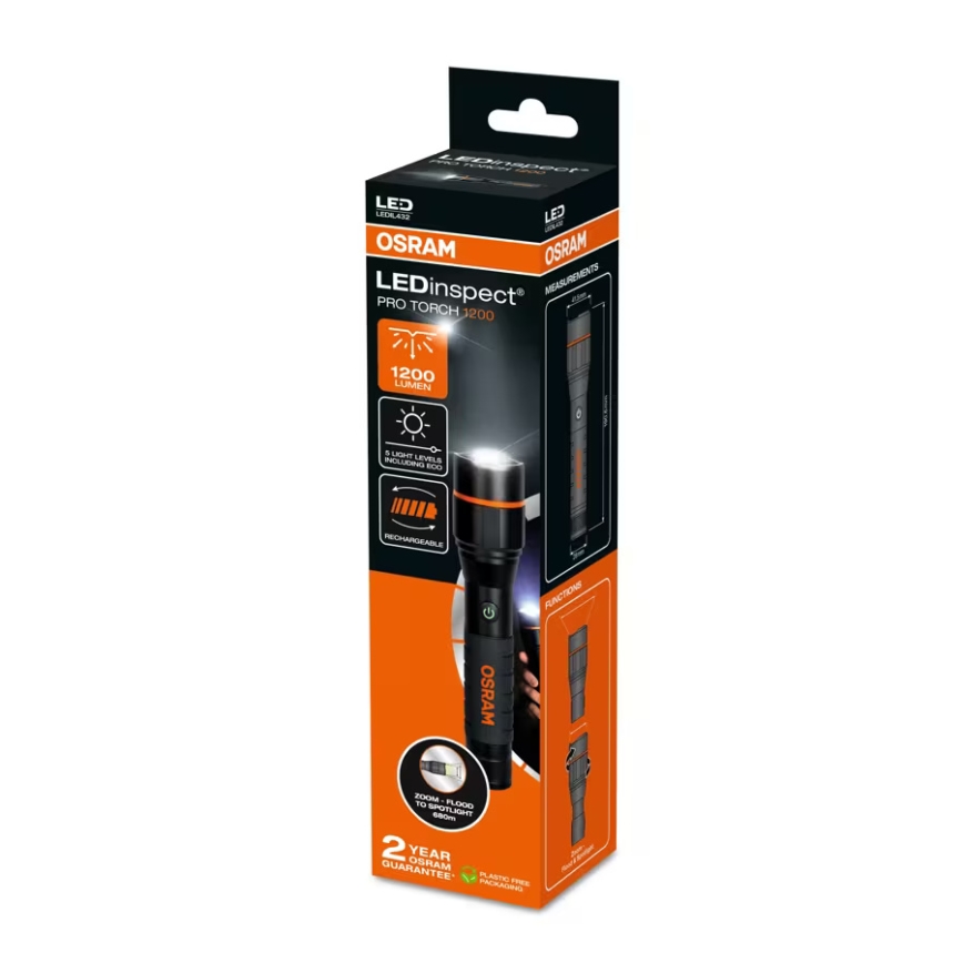 Osram - Lampe torche LED rechargeable à intensité variable LEDINSPECT PRO TORCH 1200 LED/13W/3,6V 4000 mAh IP44