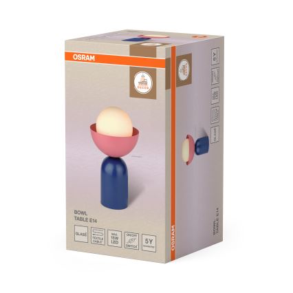 Osram - Lampe de table DECOR BOWL 1xE14/25W/230V bleue/rose