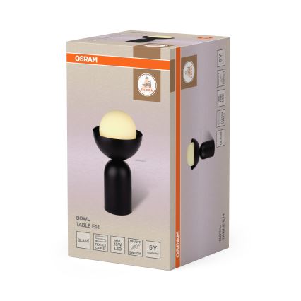 Osram - Lampe de table DECOR BOWL 1xE14/25W/230V noire