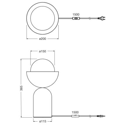 Osram - Lampe de table DECOR BOWL 1xE14/25W/230V noire