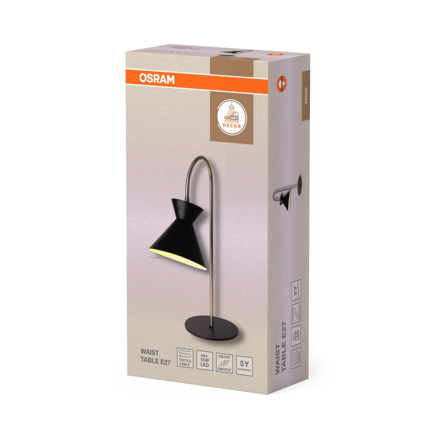 Osram - Lampe de table DECOR WAIST 1xE27/40W/230V noire