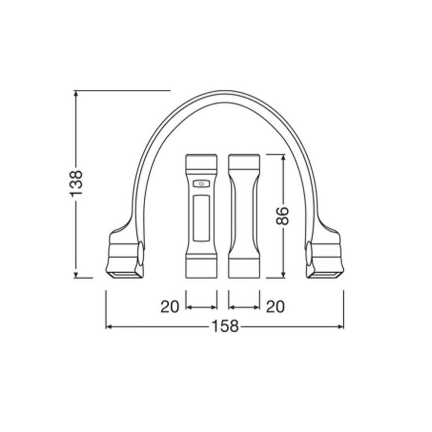 Osram - Lampe rechargeable à intensité réglable LEDINSPECT WEARABLE NECKLIGHT LED/1W/3,7V IP54 1000 mAh