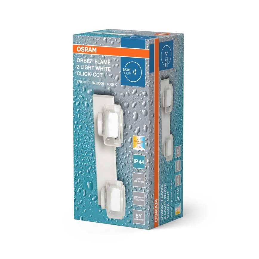 Osram - Applique murale LED pour salle de bains ORBIS FLAME 2xLED/5,5W/230V IP44 blanche
