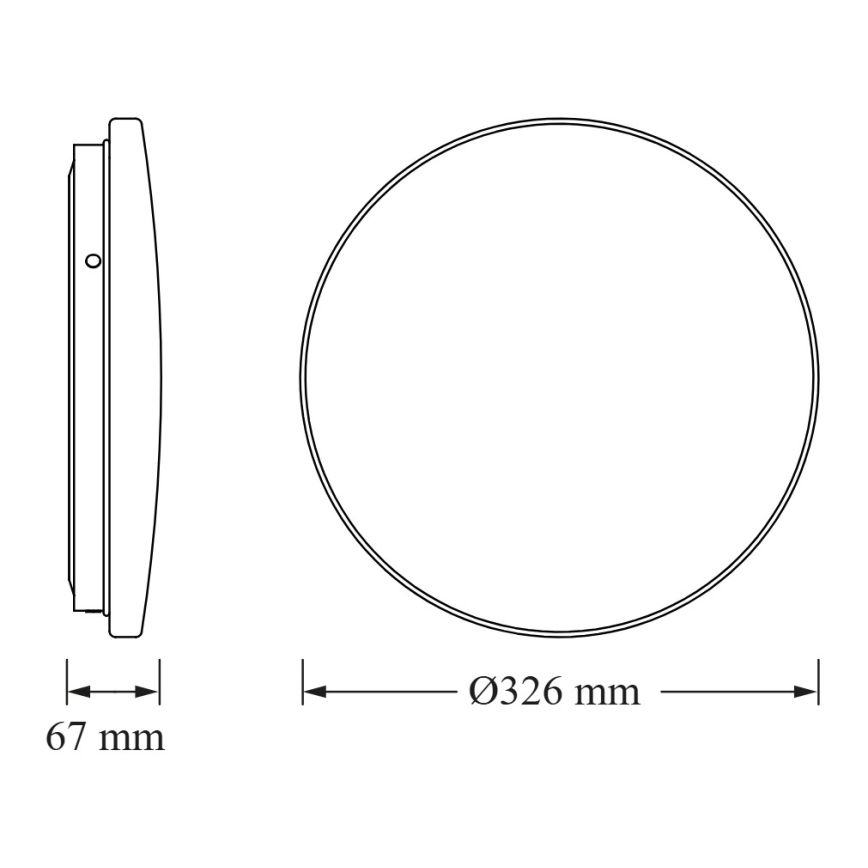 Osram - LED-plafondlamp voor de badkamer met schemersensor CEILING ROUND LED/18W/230V 3000K Ø 33 cm IP44 wit