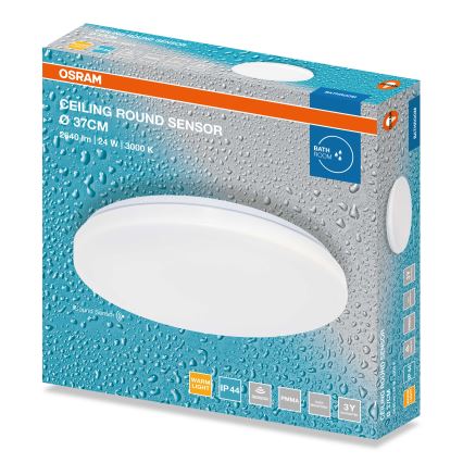 Osram - LED plafondlamp voor de badkamer met schemersensor CEILING ROUND LED/24W/230V 3000K Ø37 cm IP44 wit