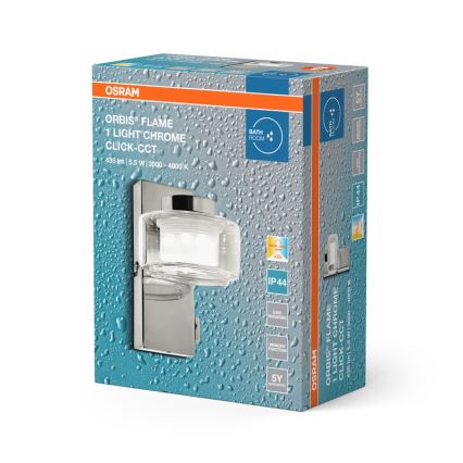 Osram - LED-wandlamp voor de badkamer ORBIS FLAME LED/5,5W/230V 3000/4000K IP44 glanzend chroom