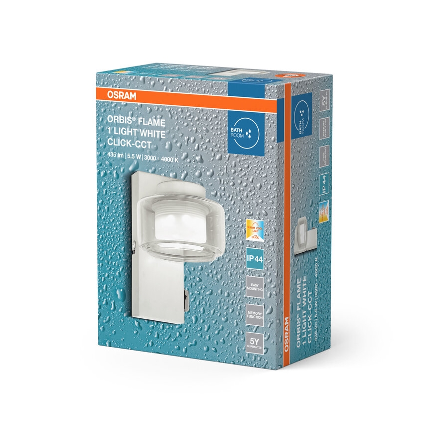 Osram - LED-wandlamp voor de badkamer ORBIS FLAME LED/5,5W/230V 3000/4000K IP44 wit