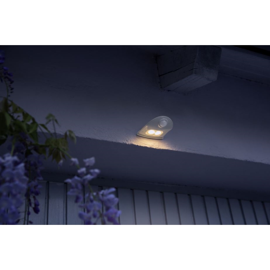 Osram - LED buitenwandlamp met sensor DOORLED LED/0,5W/3xAA IP54 wit