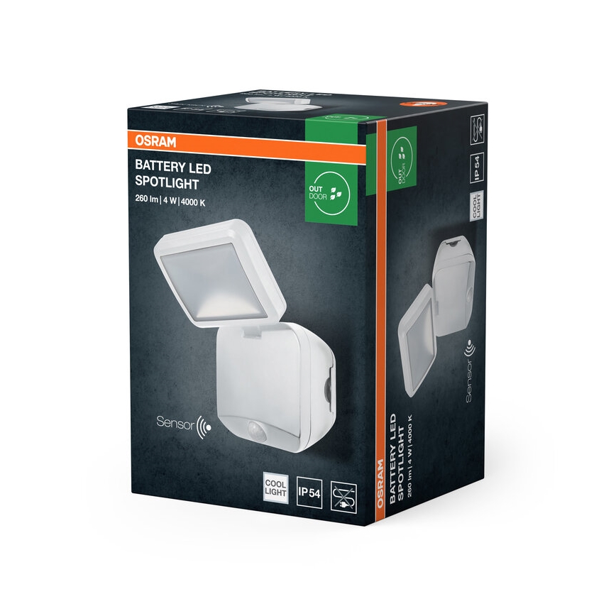 Osram - LED buitenwandstraler met bewegingssensor BATTERY LED/4W/4xD IP54