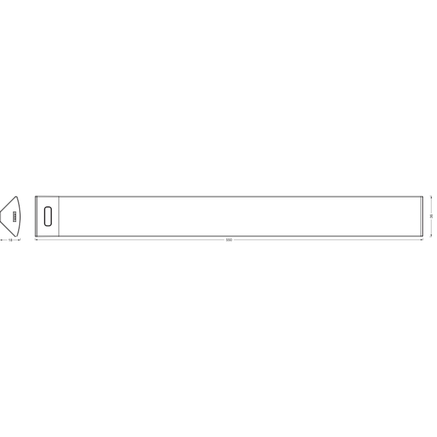 Osram - LED dimbare onderbouwarmatuur met bewegingssensor LINEAR ANGLE LED/7,5W/230V 3000/4000/6500K 55 cm zwart