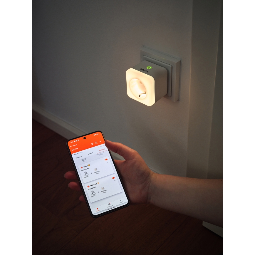 Osram - Dimbare LED slimme stekker met verlichting SCHUKO SMART+ NIGHTLIGHT 3680W/230V Wi‑Fi