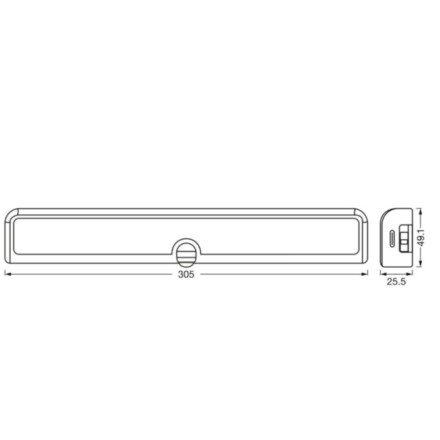 Osram - LED dimbare onderbouwlamp met bewegings- en schemersensor LINEAR LED/3,8W/5V/3xAA 3000K 30 cm wit