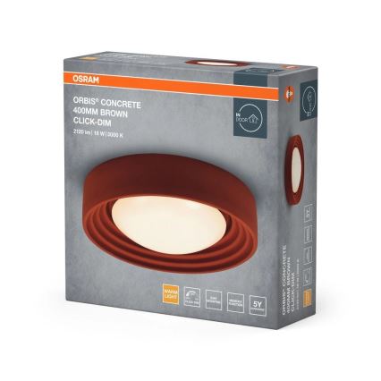 Osram - Dimbare LED-plafondlamp ORBIS CONCRETE LED/18W/230V Ø 40 cm bruin/beton