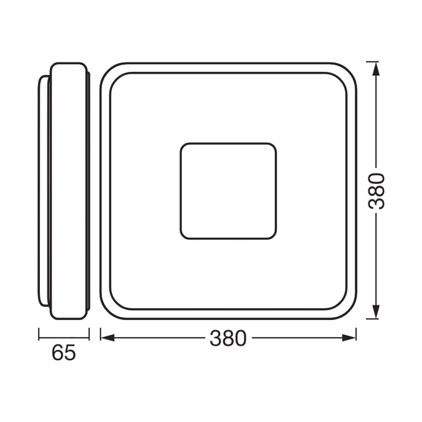 Osram - Dimbare LED-plafondlamp ORBIS PIANA LED/24W/230V 38x38 cm zilverkleurig