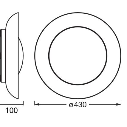 Osram - dimbare LED-plafondlamp ORBIS PLATE LED/35W/230V Ø 43 cm oranje/zwart