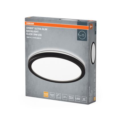 Osram - Dimbare LED-plafondlamp ORBIS ULTRA SLIM LED/15W/230V 3000K Ø 23,5 cm zwart