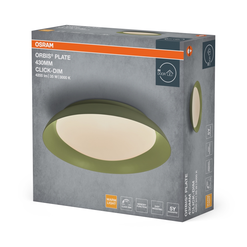 Osram - LED dimbare plafondlamp PLATE LED/35W/230V Ø 43 cm groen