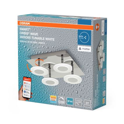 Osram - Dimbare LED-plafondlamp voor badkamer SMART+ WAVE LED/24W/230V 3000-6500K IP44 Wi-Fi