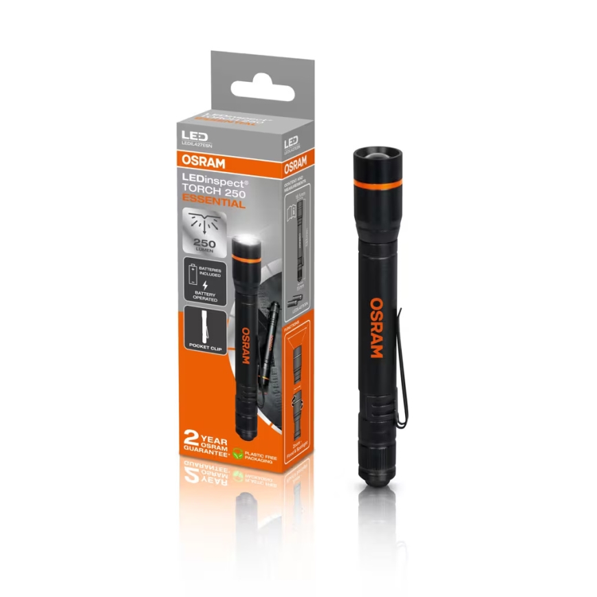 Osram - Dimbare LED-zaklamp LEDINSPECT TORCH 250 ESSENTIAL LED/2W/2xAAA IP44