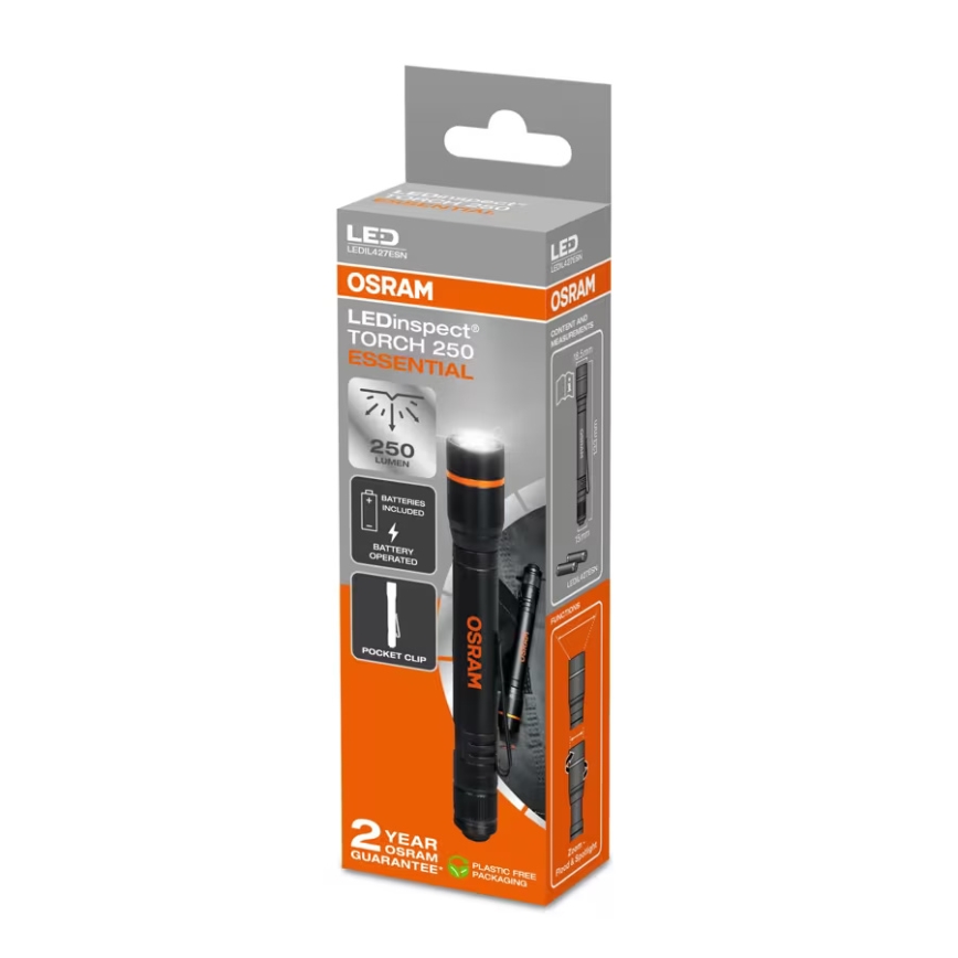 Osram - Dimbare LED-zaklamp LEDINSPECT TORCH 250 ESSENTIAL LED/2W/2xAAA IP44