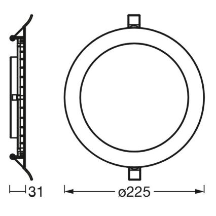 Osram - LED Hang plafondverlichting SLIM LED/22W/230V 4000K